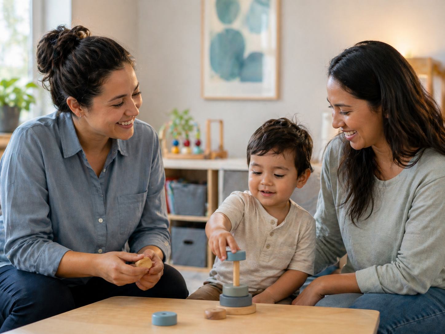 A family-centered support moment for early intervention.